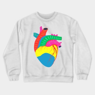 heart colorful anatomy Crewneck Sweatshirt